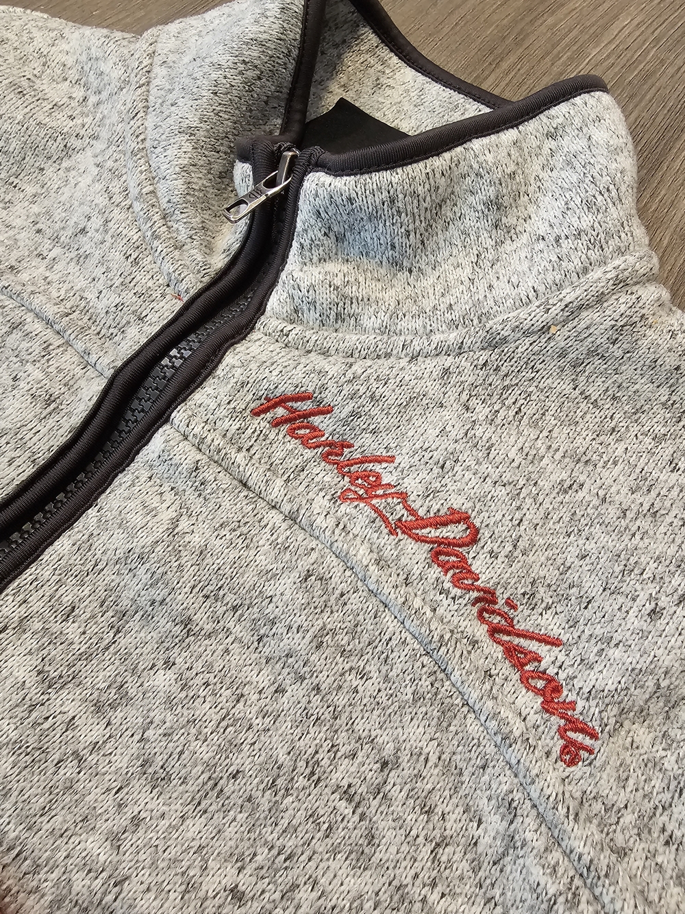 Harley-Davidson Womens Gray Heather Zip-Up Jacket - Picture 2 of 4